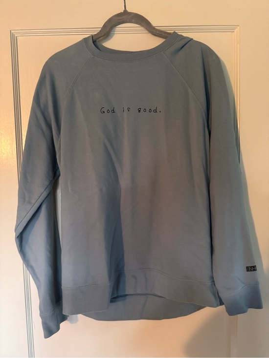 nhim apparel Sweaters - God Is Good Light Blue Crewneck Sweatshirt
